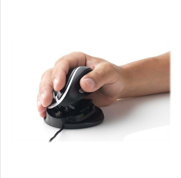 Bakker Elkhuizen Oyster - mouse - Ergonomic mouse - 5 buttons - Silver