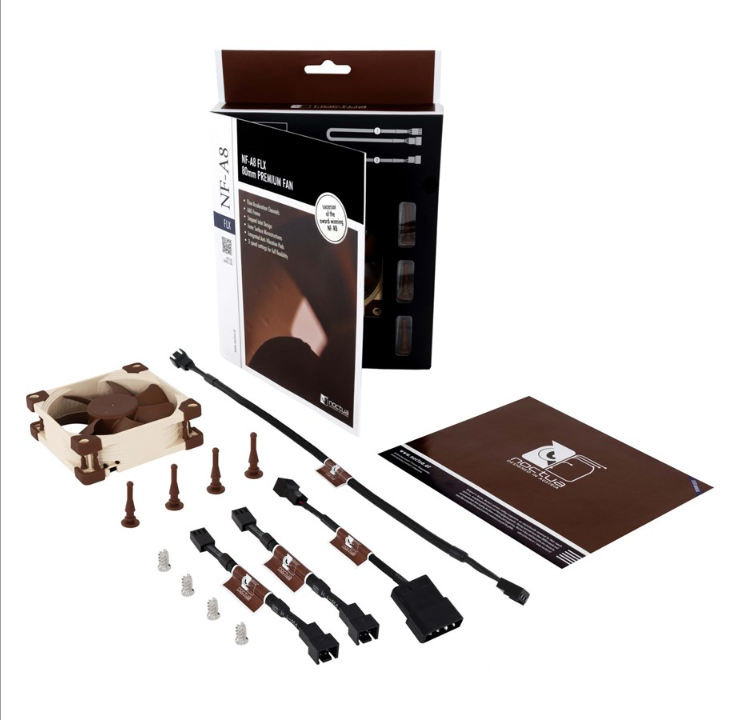 Noctua NF-A8 FLX - leather fan - Chassis fan - 80mm - Brown - 16 dBA