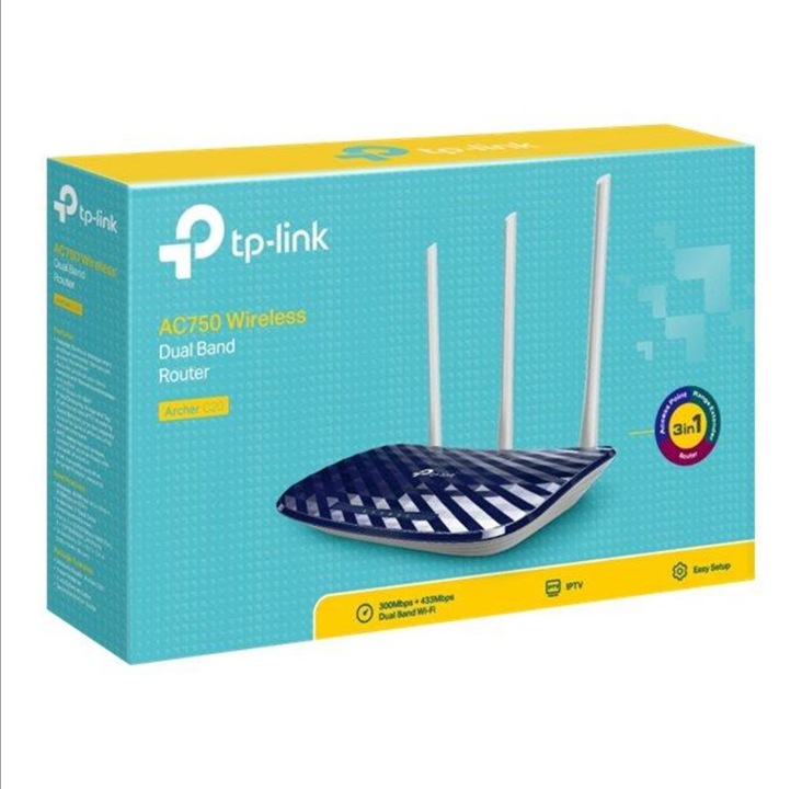 TP-Link Archer C20 AC750 - wireless router - 802. - Wireless router Wi-Fi 5