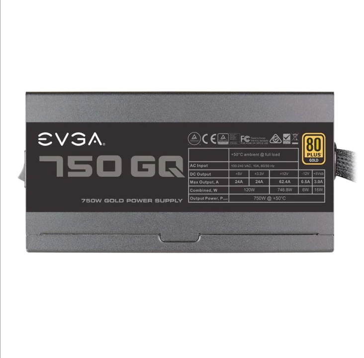 EVGA SuperNOVA 750 GQ power supply - 750 Watt - 135 mm - 80 Plus Gold certificate