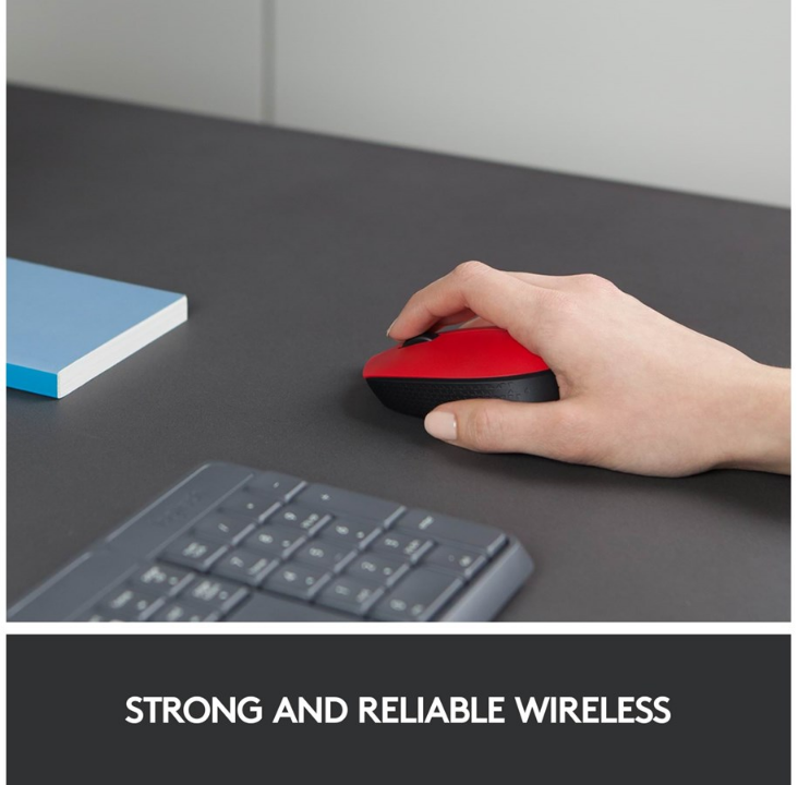 Logitech M171 - mouse - 2.4 GHz - black, red - Mouse - Optic - 3 buttons - Black