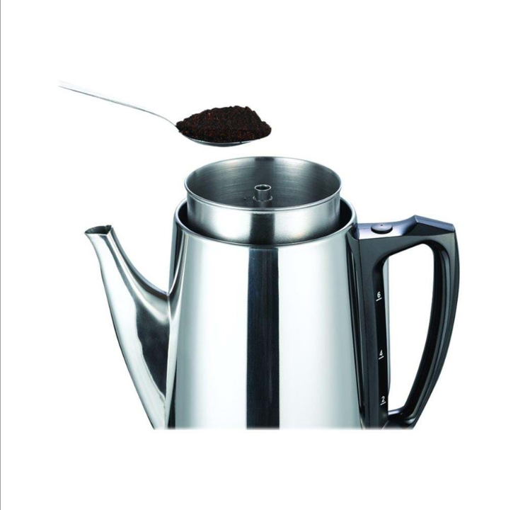 C3 Basic Eco - electric percolator - bright stainless steel