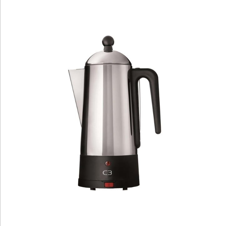 C3 Design Eco - electric percolator - black/brushed stainless steel