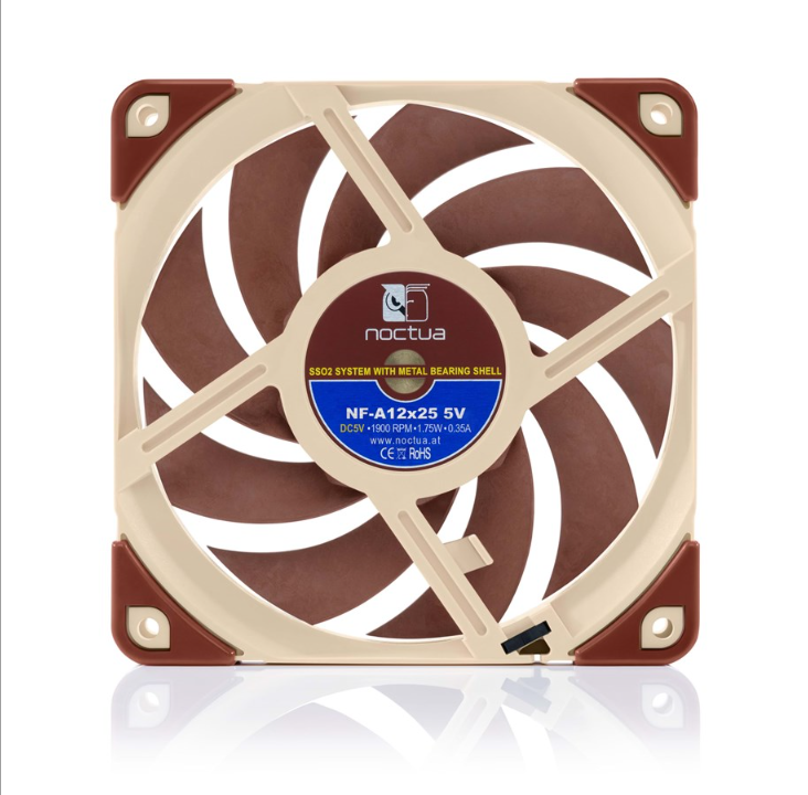 Noctua NF-A12x25 5V - Chassis fan - 120mm - Brown - 21 dBA