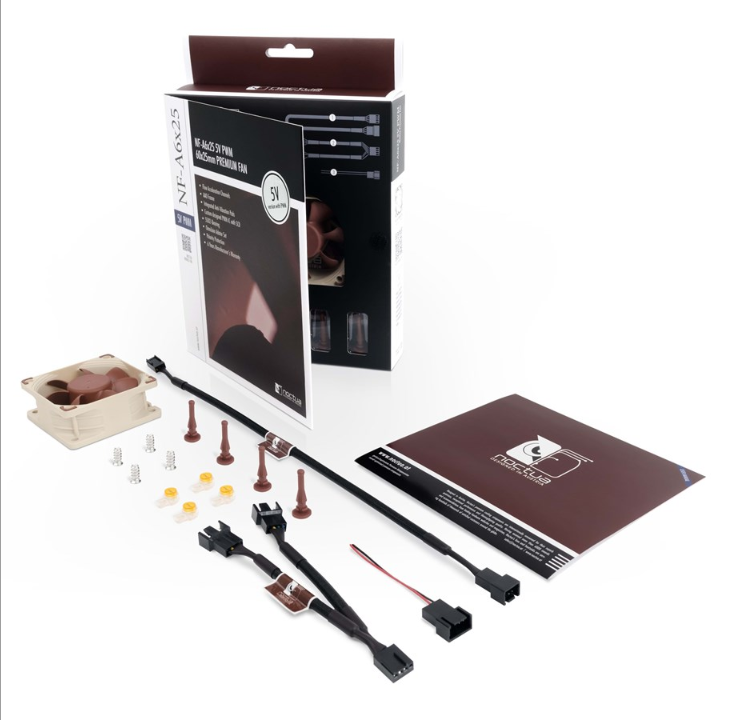 Noctua NF-A6x25 5V - مروحة الهيكل - 60 ملم - بني - 19 ديسيبل