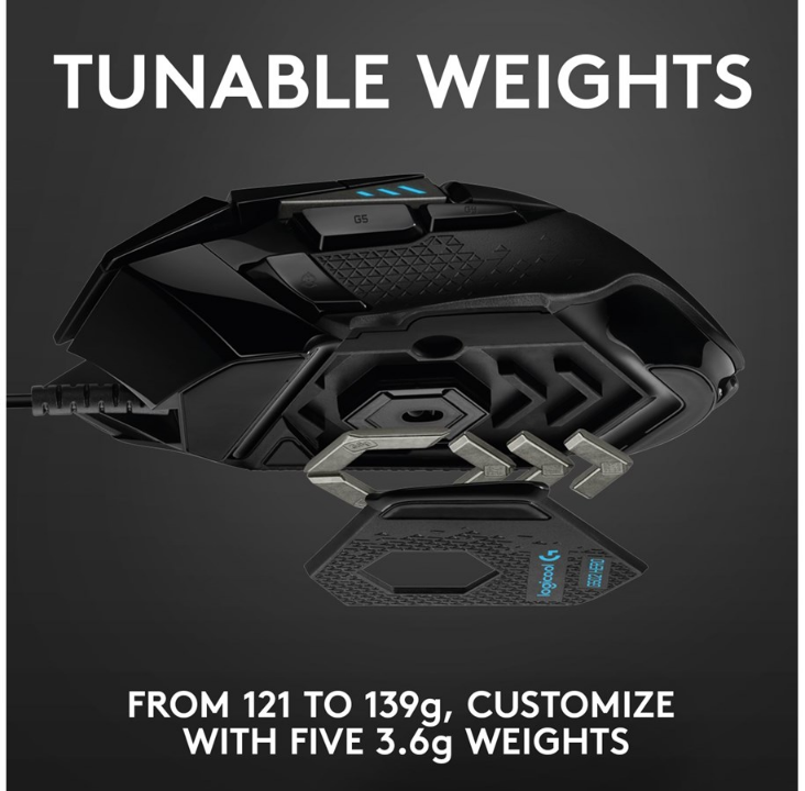 Logitech G502 HERO - Gaming mouse - Optic - 11 buttons - Black with RGB light