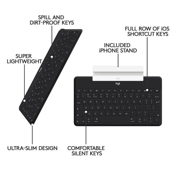 Logitech Keys-To-Go iOS Ipad tablet keyboard - Keyboard - Black