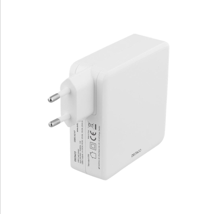 Deltaco 87W USB-C Power supply Fast charging USB