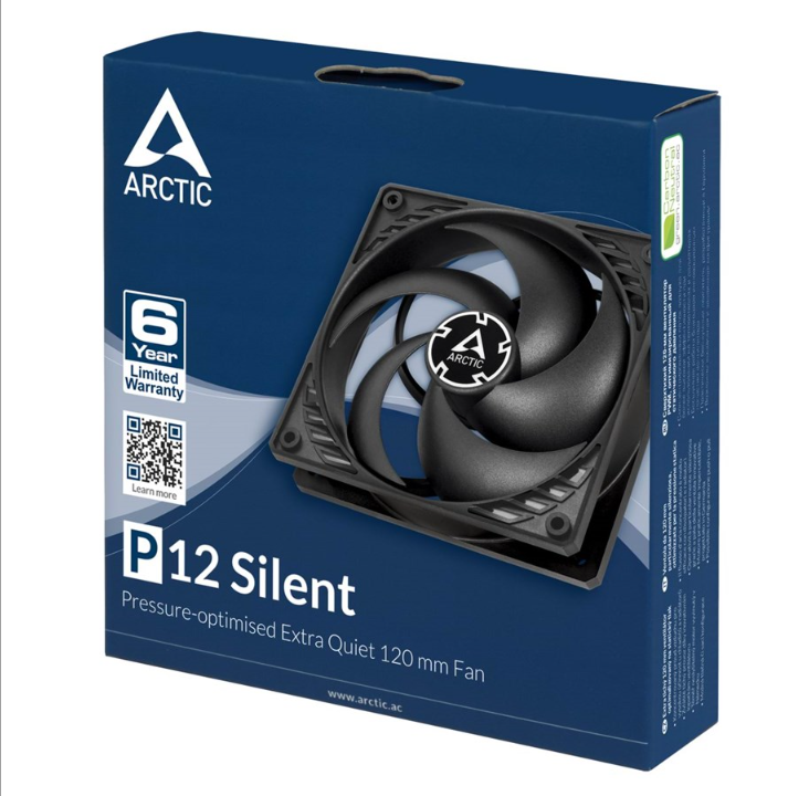 Arctic P12 Silent - Chassis fan - 120mm - Black - 20 dBA