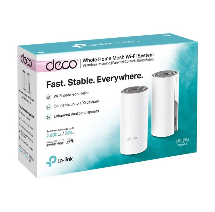 TP-Link Deco E4 (2-Pack) AC1200 Whole Home Mesh Wi-Fi System - Mesh router Wi-Fi 5