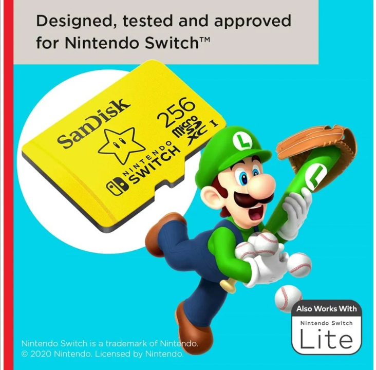 SanDisk Nintendo Switch microSD - 100MB/s - 256GB - 马里奥版