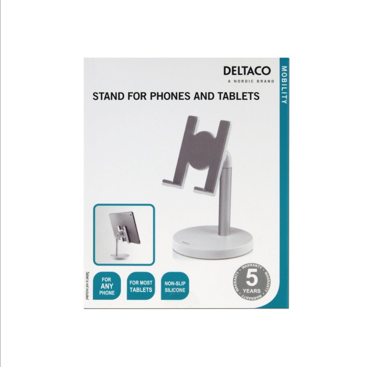 Deltaco Desk phone and tablet holder white
