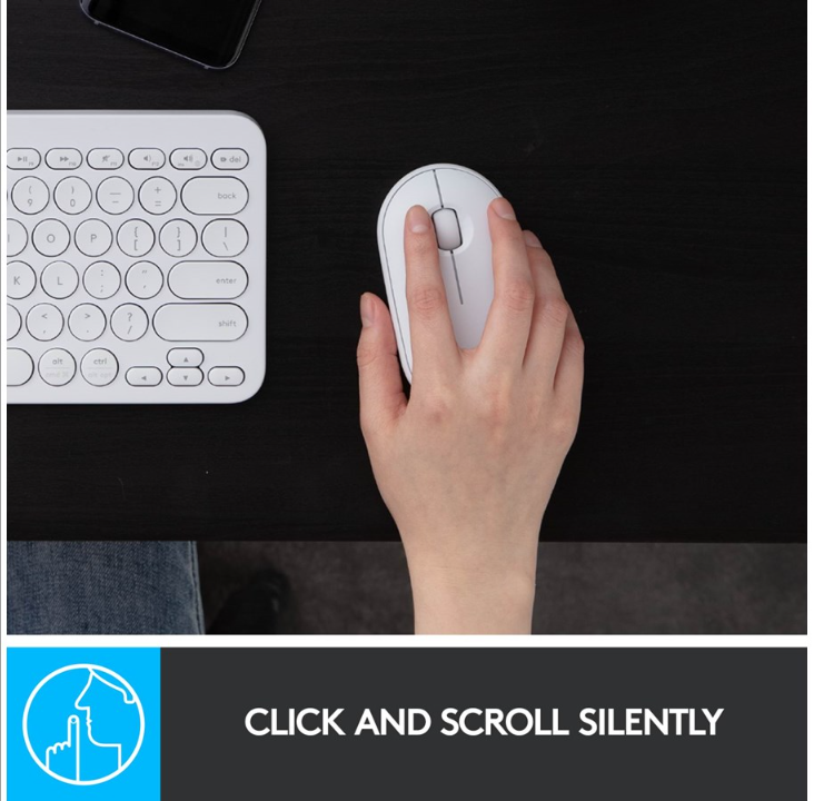 Logitech M350 Pebble Wireless Mouse - Off-White - Mouse - Optic - 3 buttons - White