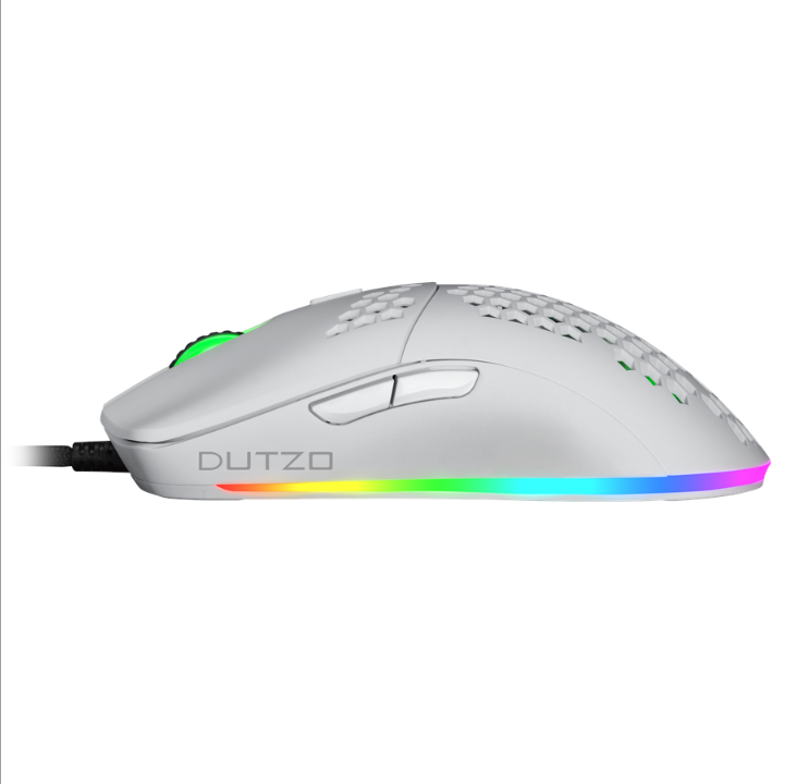 DUTZO KeiryÅ RGB - Matt White - Gaming mouse - Optic - 6 buttons - White with RGB light