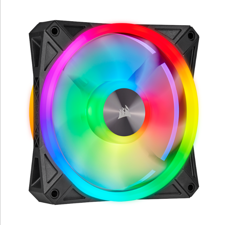 Corsair iCUE QL120 RGB - Black - 3-pack - Chassis fan - 120mm - Black with RGB LED - 26 dBA