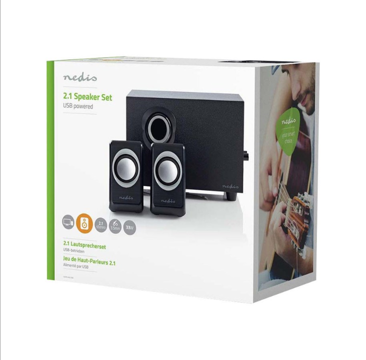 Nedis - speaker system - for PC - 2.1-channel