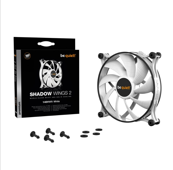 be quiet! Shadow Wings 2 White 140 - Chassis fan - 140mm - White - 15 dBA
