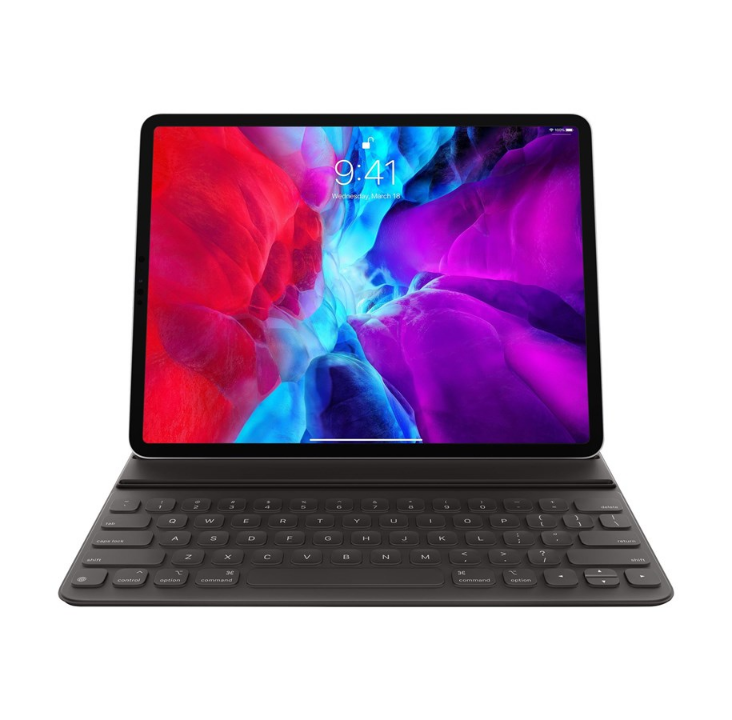 Apple Smart Keyboard Folio لجهاز iPad Pro مقاس 12.9 بوصة (2018 و2020) - باللغة الإنجليزية - مجموعة لوحة المفاتيح والحافظة - باللغة الإنجليزية - أسود