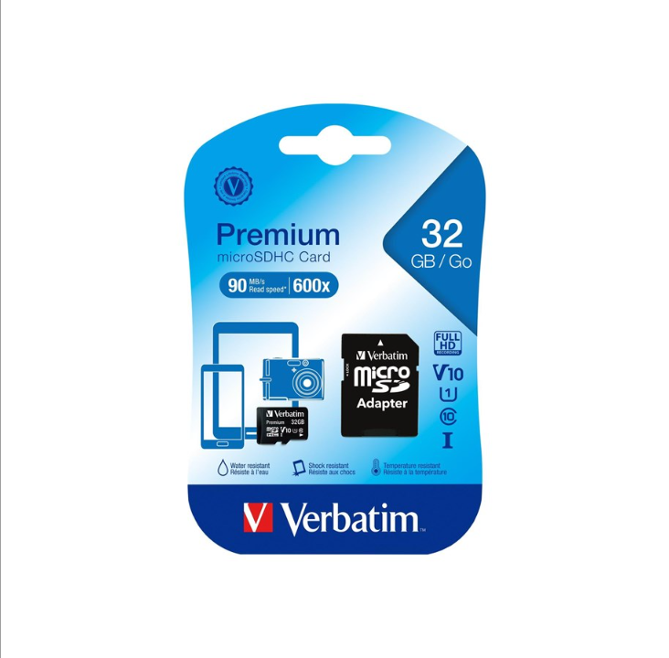 Verbatim - flash memory card - 32 GB - microSDHC