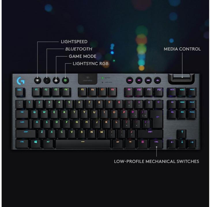 Logitech G915 TKL LIGHTSPEED Wireless GL Clicky - Gaming Keyboard - Without numpad - Black