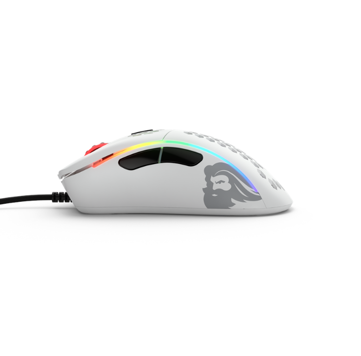 Glorious Model D- (Small) - Matte White - Gaming mouse - Optic - 6 buttons - White with RGB light
