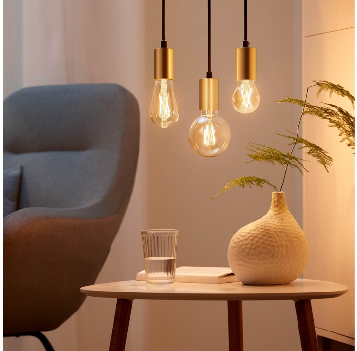 WiZ Filament Edison ST64 E27 كهرماني، عبوتان + قذى