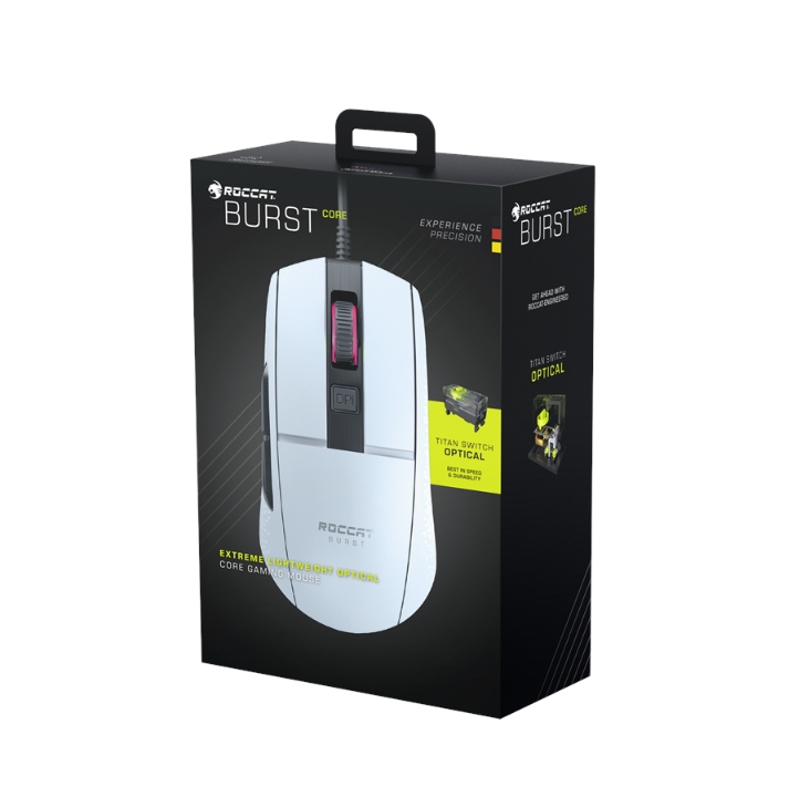 ROCCAT Burst Core - Gaming mouse - Optic - 5 buttons - White