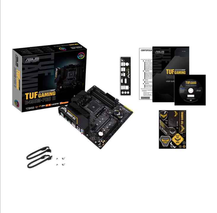 اللوحة الأم ASUS TUF GAMING B450M-PRO II - AMD B450 - مقبس AMD AM4 - ذاكرة الوصول العشوائي DDR4 - Micro-ATX