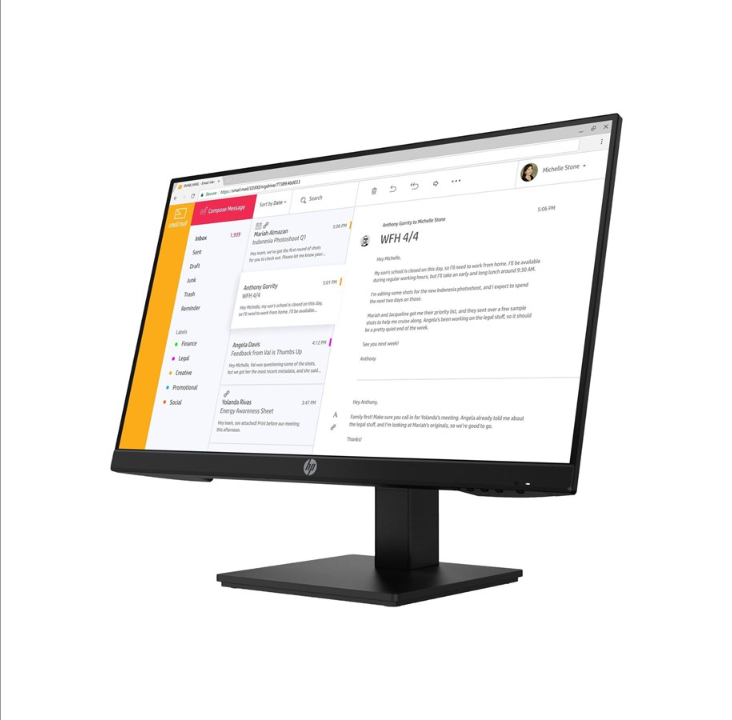 24" HP P24 G4 - 5 毫秒 - 屏幕