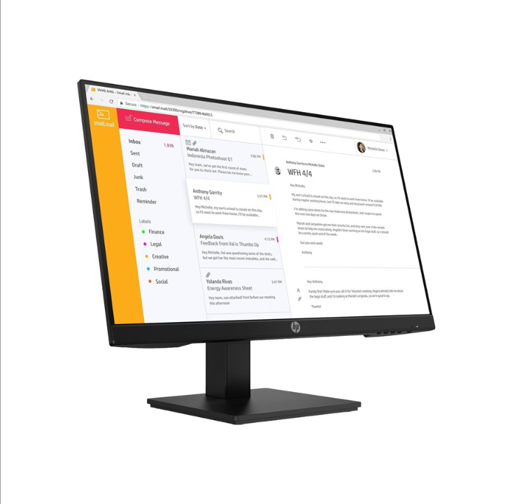 24" HP P24 G4 - 5 毫秒 - 屏幕