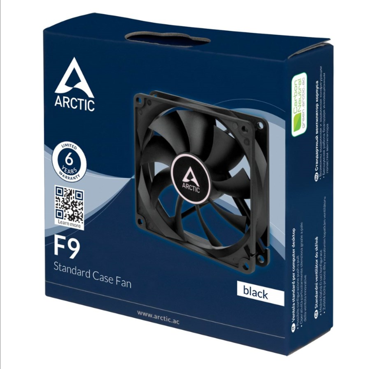Arctic F9 - Chassis fan - 92mm - Black - 24 dBA