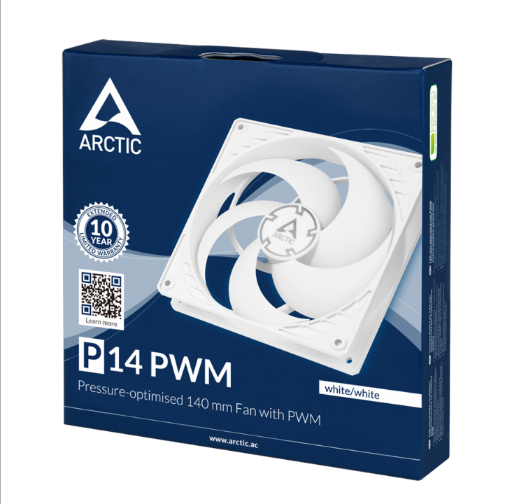 Arctic P14 PWM - White - Chassis fan - 140mm - White - 23 dBA