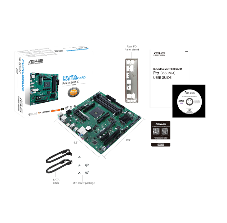 ASUS Pro B550M-C/CSM Motherboard - AMD B550 - AMD AM4 socket - DDR4 RAM - Micro-ATX