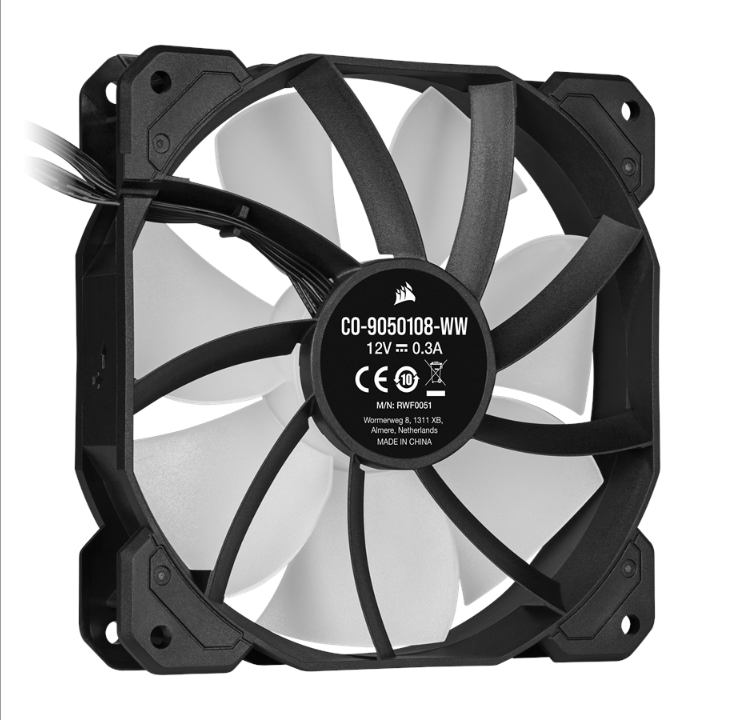 Corsair iCUE SP120 RGB Elite Performance - Chassis fan - 120mm - Black with RGB LED - 27 dBA