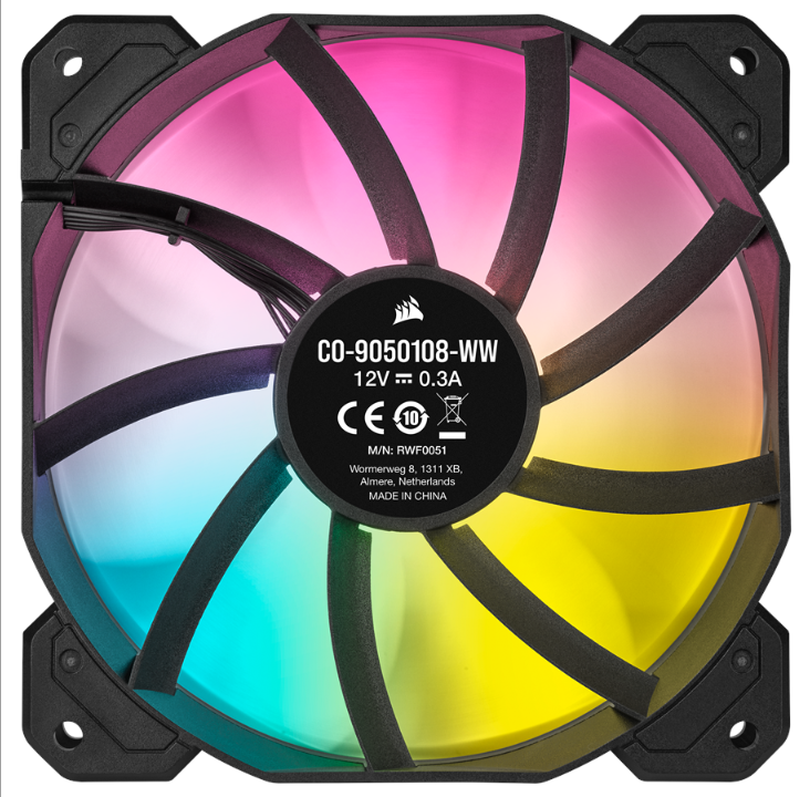 Corsair iCUE SP120 RGB Elite Performance - Chassis fan - 120mm - Black with RGB LED - 27 dBA