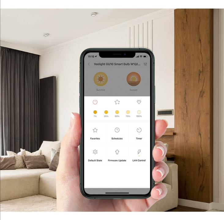 لمبة Yeelight LED الذكية GU10، عبوة واحدة بيضاء قابلة لتعديل الضوء