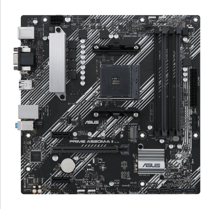 ASUS PRIME A520M-A II Motherboard - AMD A520 - AMD AM4 socket - DDR4 RAM - Micro-ATX