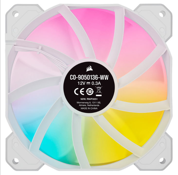 Corsair iCUE SP120 RGB Elite Performance White - Chassis fan - 120mm - White with RGB light - 27 dBA