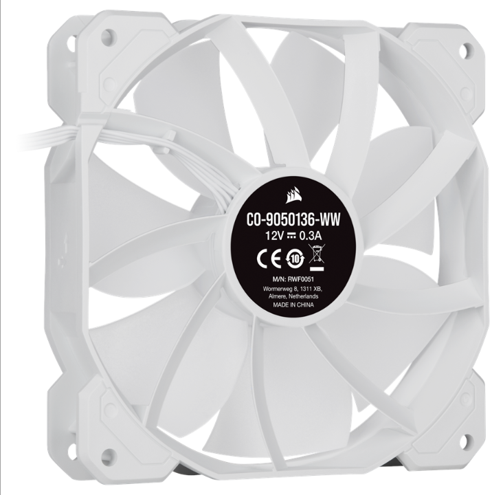 Corsair iCUE SP120 RGB Elite Performance White - Chassis fan - 120mm - White with RGB light - 27 dBA