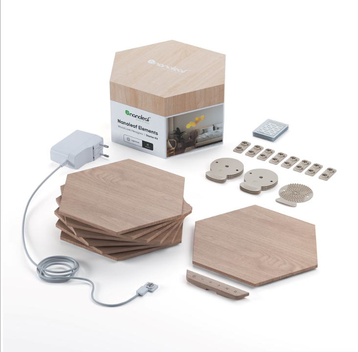 Nanoleaf Elements - Wood Look Hexs Starter Kit (7 Panels)