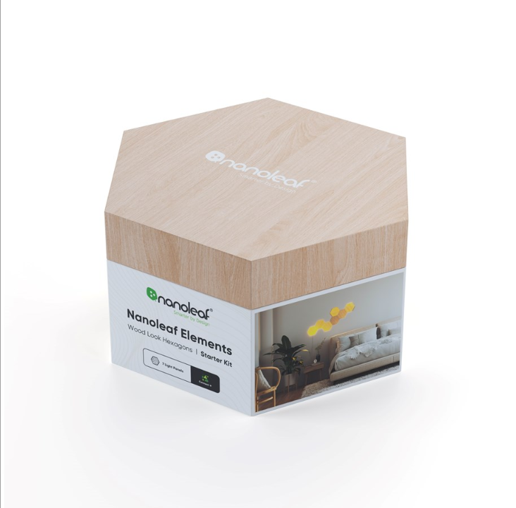 Nanoleaf Elements - Wood Look Hexs Starter Kit (7 Panels)