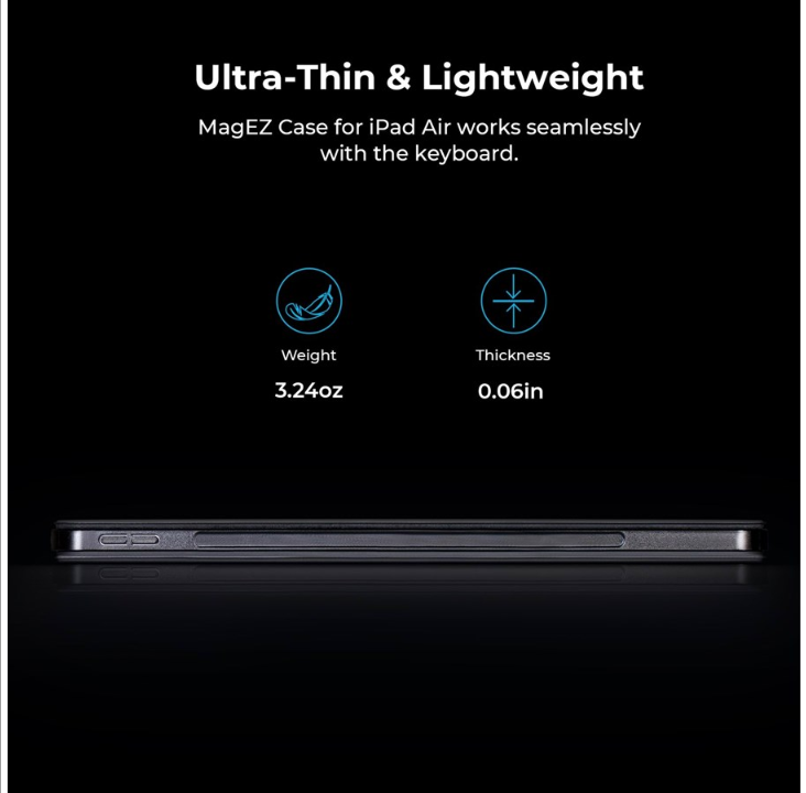PITAKA Apple iPad Air 10.9" (2020) MagEZ Case 2 - Black/Grey Twill