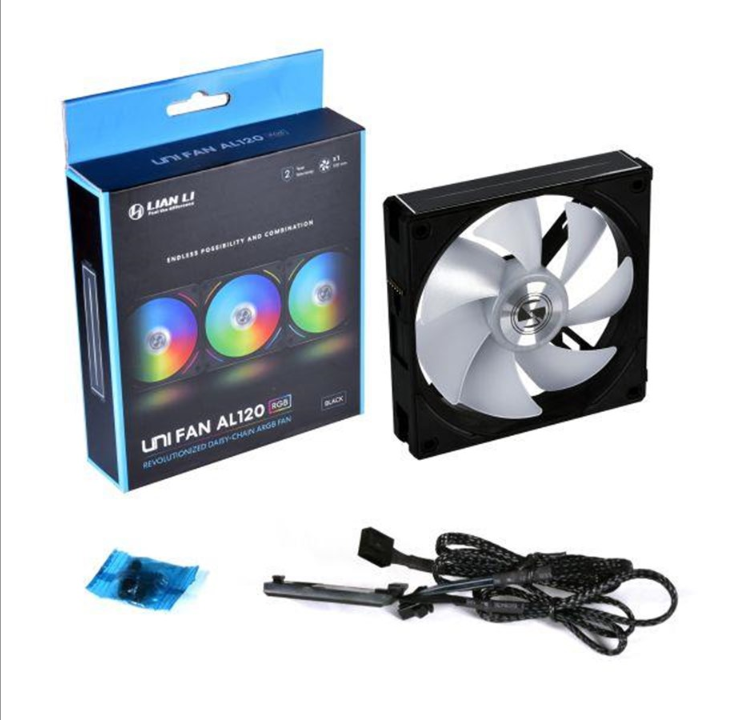 Lian Li UNI FAN AL120 - Chassis fan - 120mm - Black with RGB LED - 28 dBA