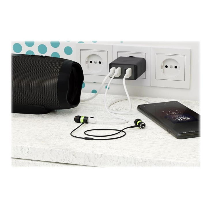 Pro 4-way USB charger (30W) black