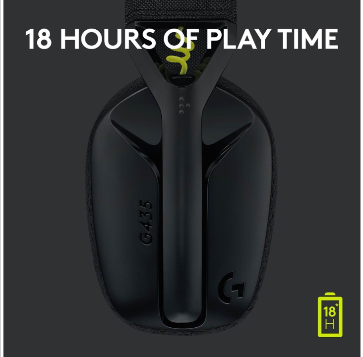 Logitech G435 LIGHTSPEED Wireless Gaming Headset - Black