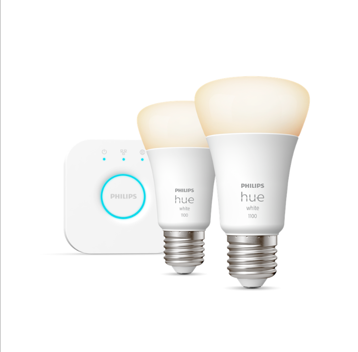 Philips Hue White A60 E27 1100 Lumen - Starter package with 2 light sources