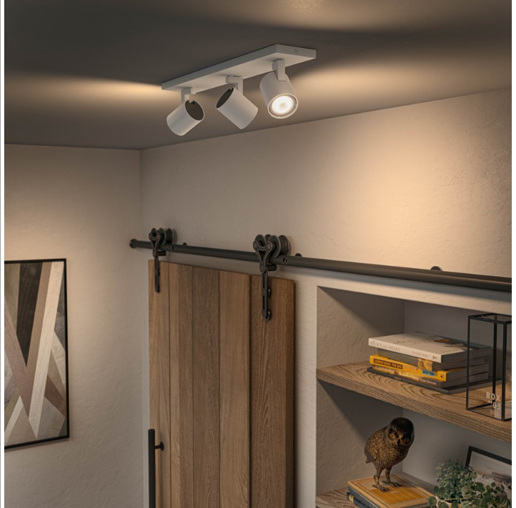 飞利浦 Hue RunWhen 三重聚光灯 - 白色 - 带调光开关