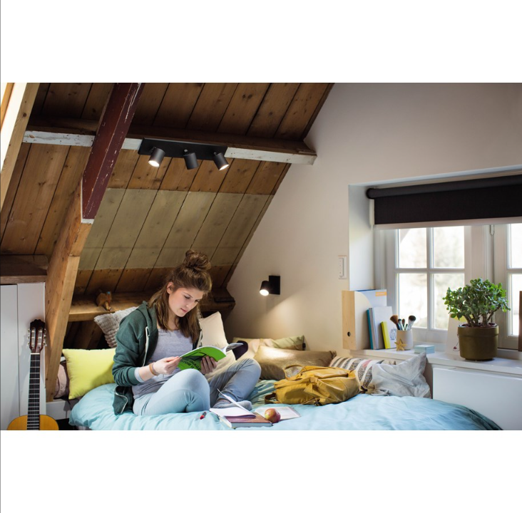 飞利浦 Hue RunWhen 三重聚光灯 - 黑色 - 带调光开关