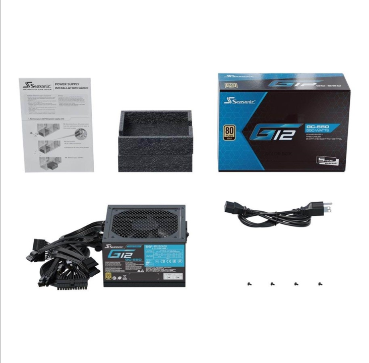 Seasonic G12 GC Series power supply - 550 Watt - 120 mm - 80 Plus Gold certificate