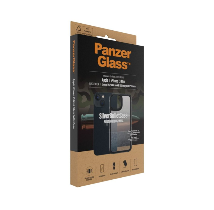 PanzerGlass Apple iPhone 13 mini 抗菌大容量透明保护壳 - 黑色